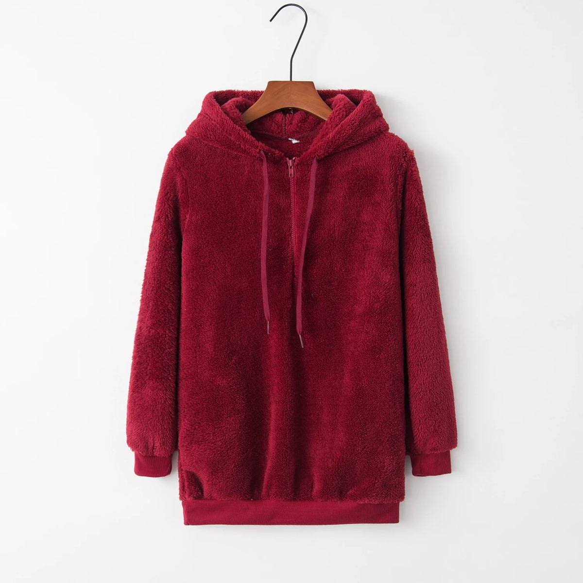 Fashion Trend Long-sleeved Hooded Solid Color, Women's Sweater Coat