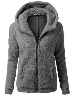 Autumn Winter Warm Jacket Women Hoodie Hooded 2025 Casual Female Hoodies Sweatershirt Zipper Coat Solid Soft Fleece Women Coat