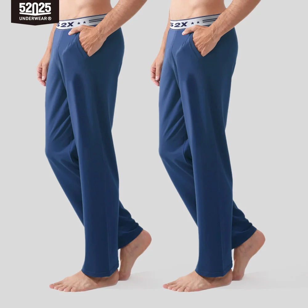 52025 Men's Cotton Modal Pajama Pants – Silky-Soft Lounge Pants with Relaxed Fit, Side Pockets & Lightweight Everyday Comfort