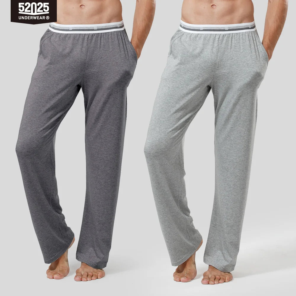 52025 Men's Cotton Modal Pajama Pants – Silky-Soft Lounge Pants with Relaxed Fit, Side Pockets & Lightweight Everyday Comfort