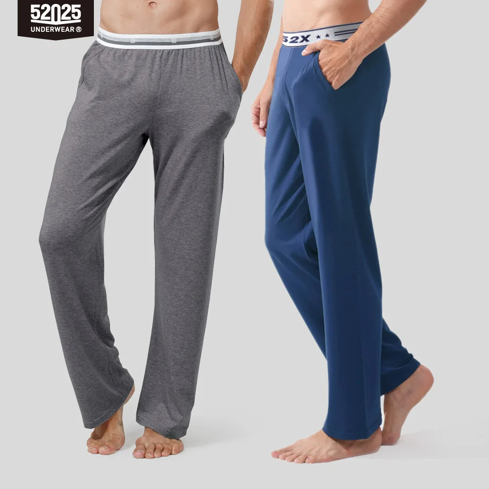 52025 Men's Cotton Modal Pajama Pants – Silky-Soft Lounge Pants with Relaxed Fit, Side Pockets & Lightweight Everyday Comfort