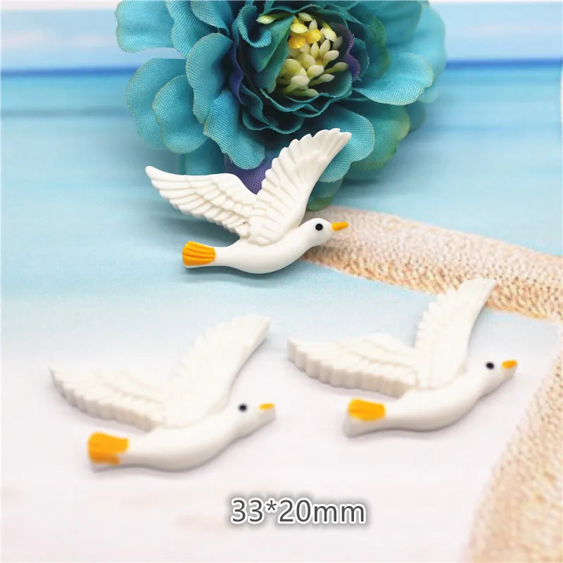 10-20pcs Cute Resin Marine Beach Style Sailboat/Anchor/Helm/Surfboard /Seagull Miniature Flatback  DIY Craft Home Decoration