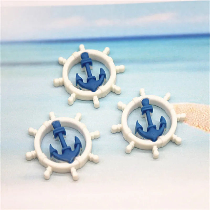 10-20pcs Cute Resin Marine Beach Style Sailboat/Anchor/Helm/Surfboard /Seagull Miniature Flatback  DIY Craft Home Decoration