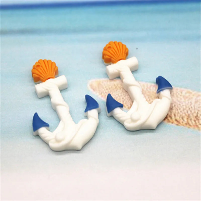 10-20pcs Cute Resin Marine Beach Style Sailboat/Anchor/Helm/Surfboard /Seagull Miniature Flatback  DIY Craft Home Decoration