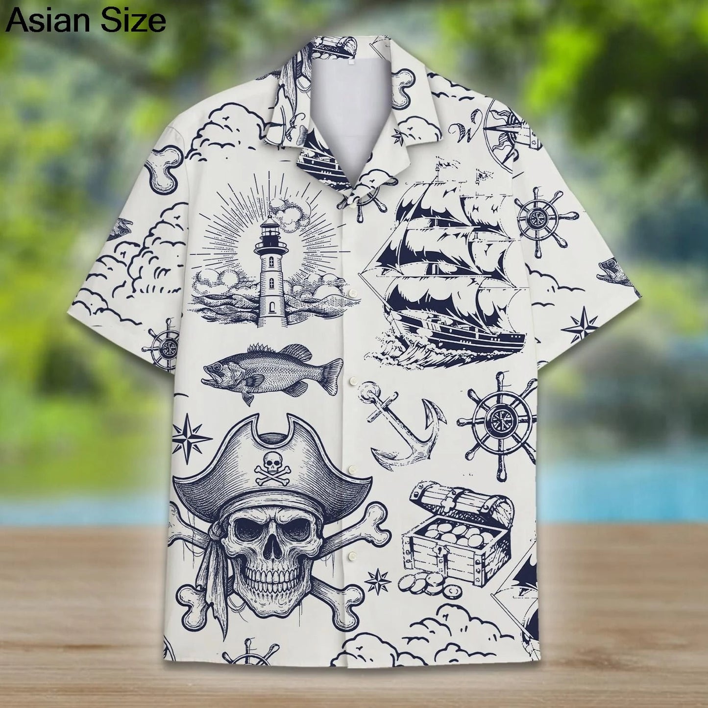 Funny Pirate Rubber Duck Parrot Hawaiian Shirt For Unisex Clothing Cute Nautical Shirts Anchor & Wheel Sailor Graphic Blouses