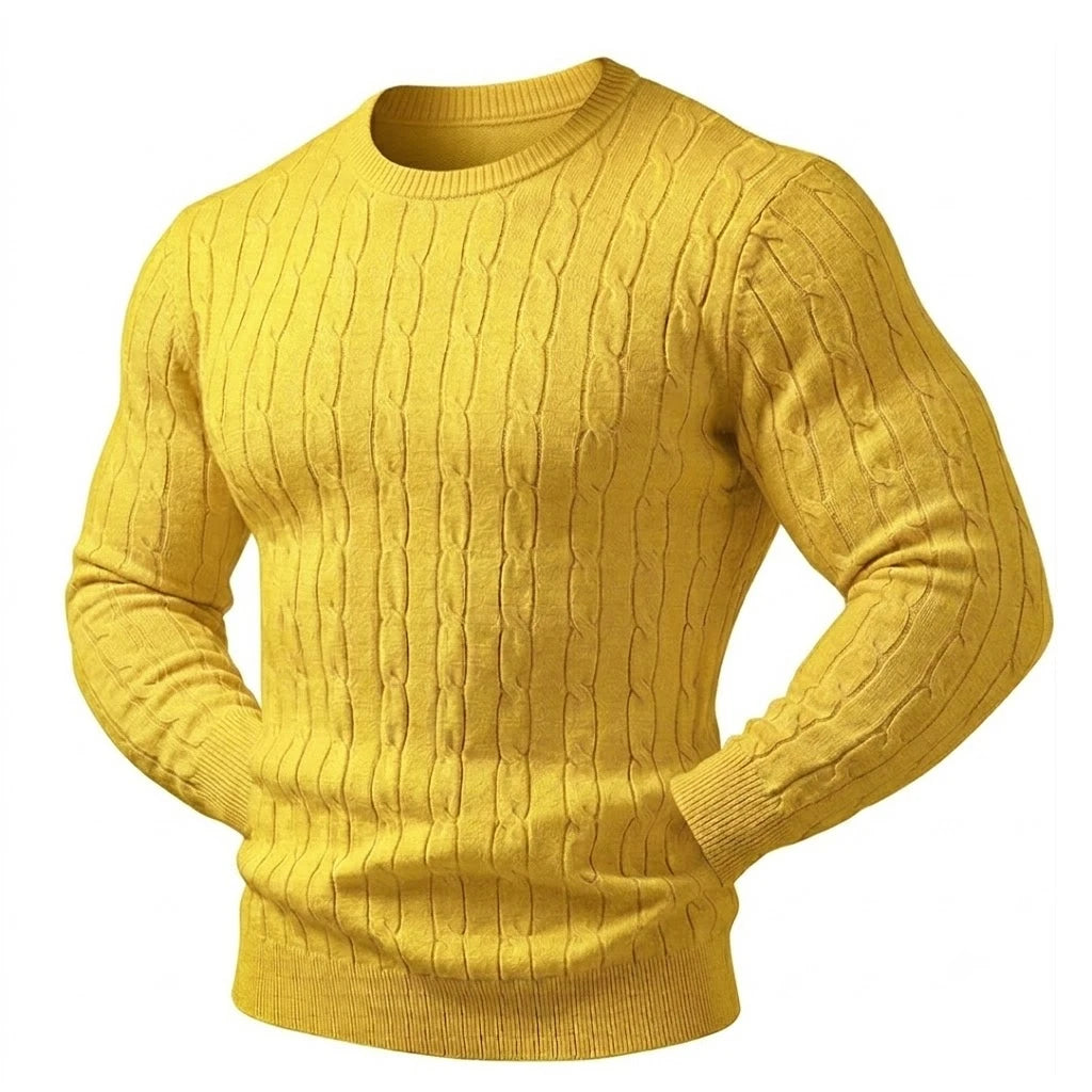 New Men's Knit Sweater Solid Color Pullover Warm Casual Men's Cold Weather Blouses Mens Winter Jumper Outdoor Turtleneck Sweater
