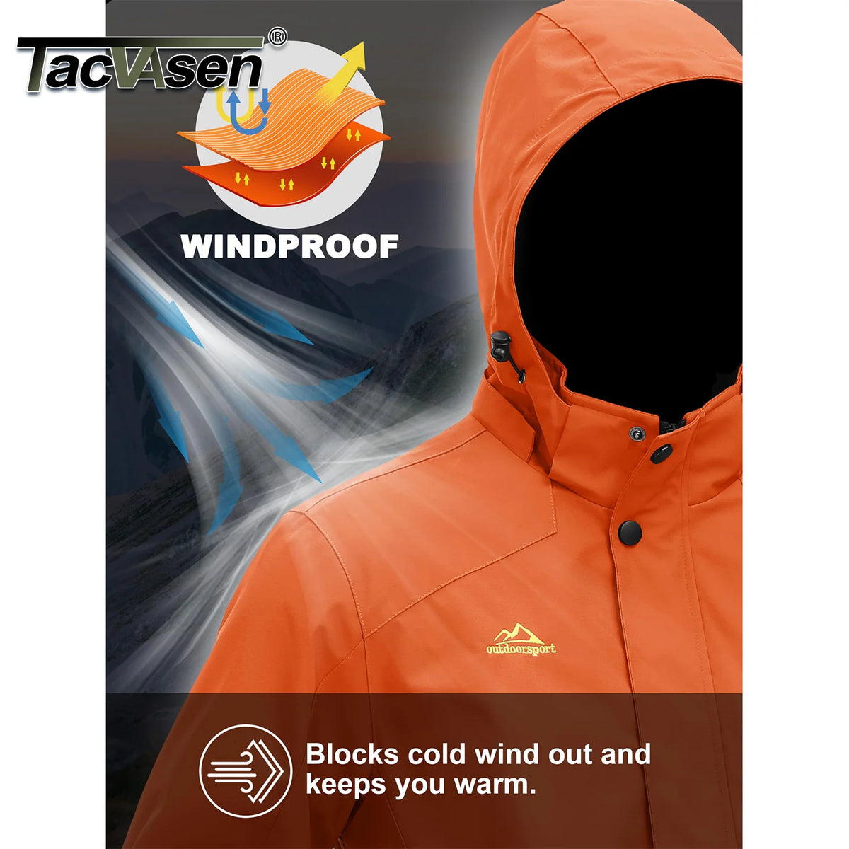 TACVASEN Spring Autumn Lightweight Jackets Mens Mesh Lined Waterproof Rain Jacket Outdoor Fishing Hiking Jacket Male Windbreaker