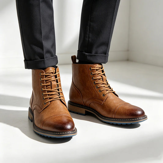 Chelsea Boots Men Casual 2026 Fashion Brand Comfortable Boots Leather