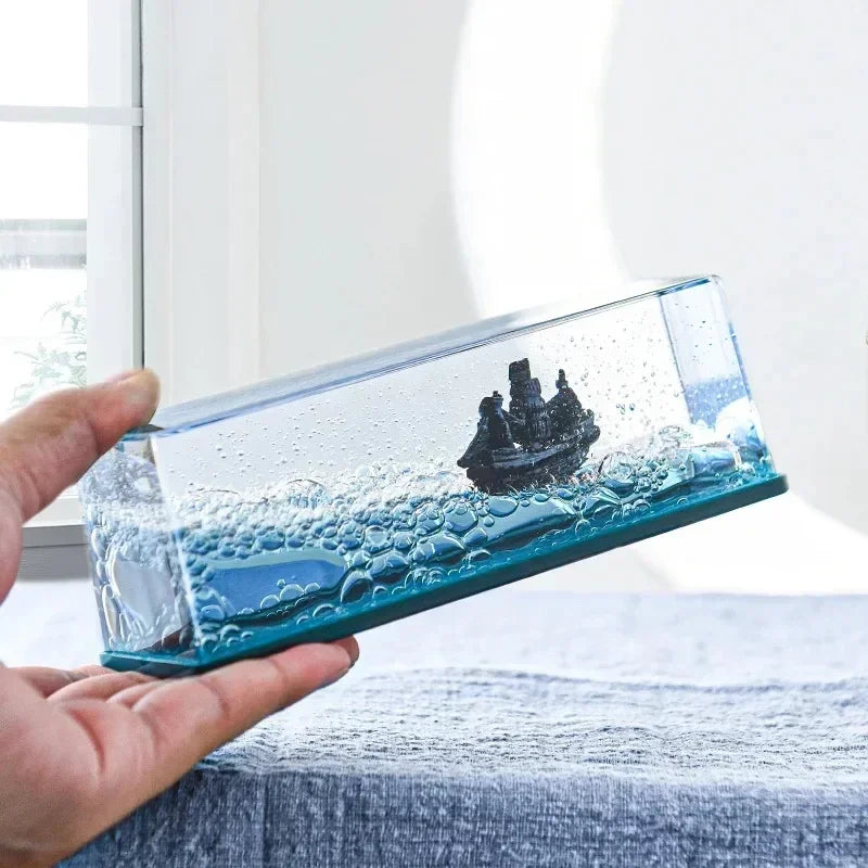 Black Pearl Boat Unbreakable Ship Fluid Liquid Bottle Ship Floating Indestructible Titanic Barcos Decoration Room Accessories