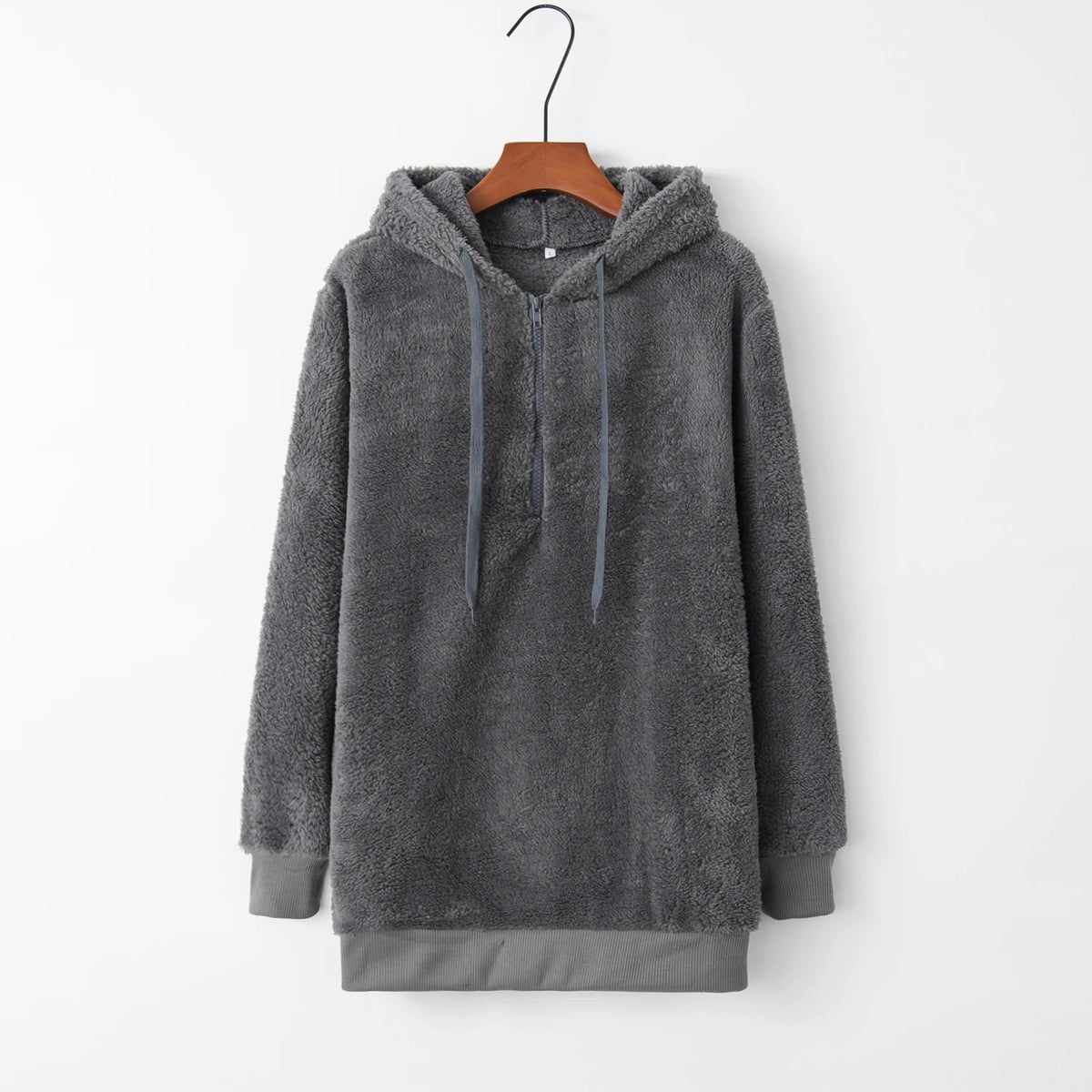 Fashion Trend Long-sleeved Hooded Solid Color, Women's Sweater Coat
