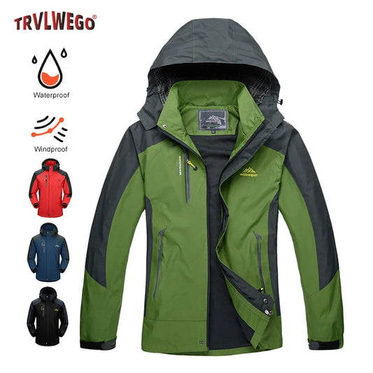 Men's Lightweight Waterproof Rain Jacket 5000mm Windbreaker Lined Casual Spring Autumn Fishing Hiking Outdoor Leisure Jacket