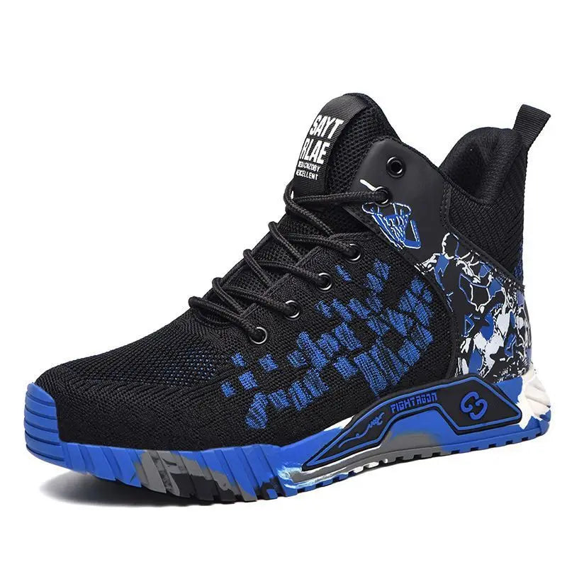 Camo Camouflage High Top Steel Toe Safety Work Boots for Men Women, Anti-Smash Puncture Resistant Breathable Indestructible Industrial Construction Safety Work Shoes