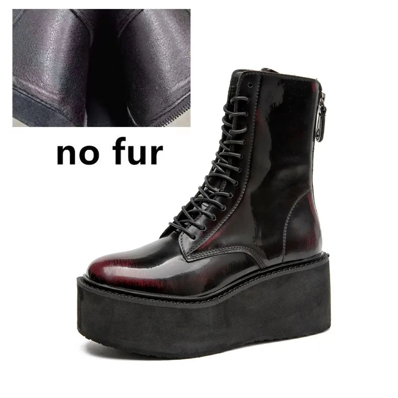 Women's Ankle Boots and Booties Non-slip Thick-soled Fall and Winter Women Boots Retro Height Enhancer Female Motorcycle Boots
