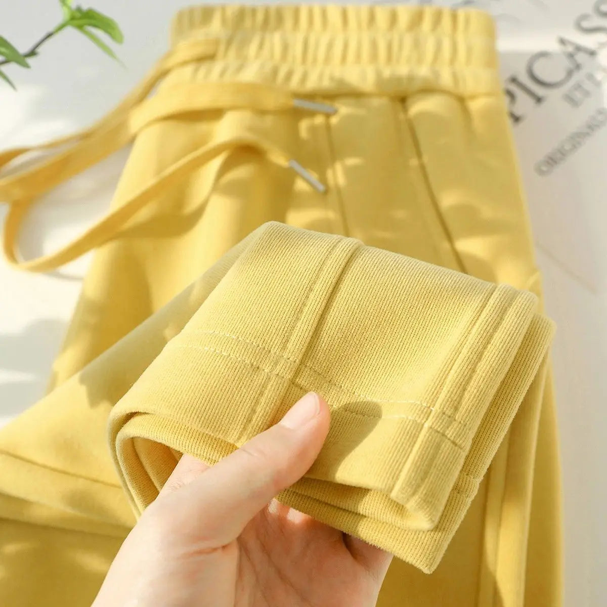 Slimming High Waist Wide Leg Pants Straight Cut Drapey Sporty Sweatpants Purple Plum Color Korean Style Commute Wind Ladies