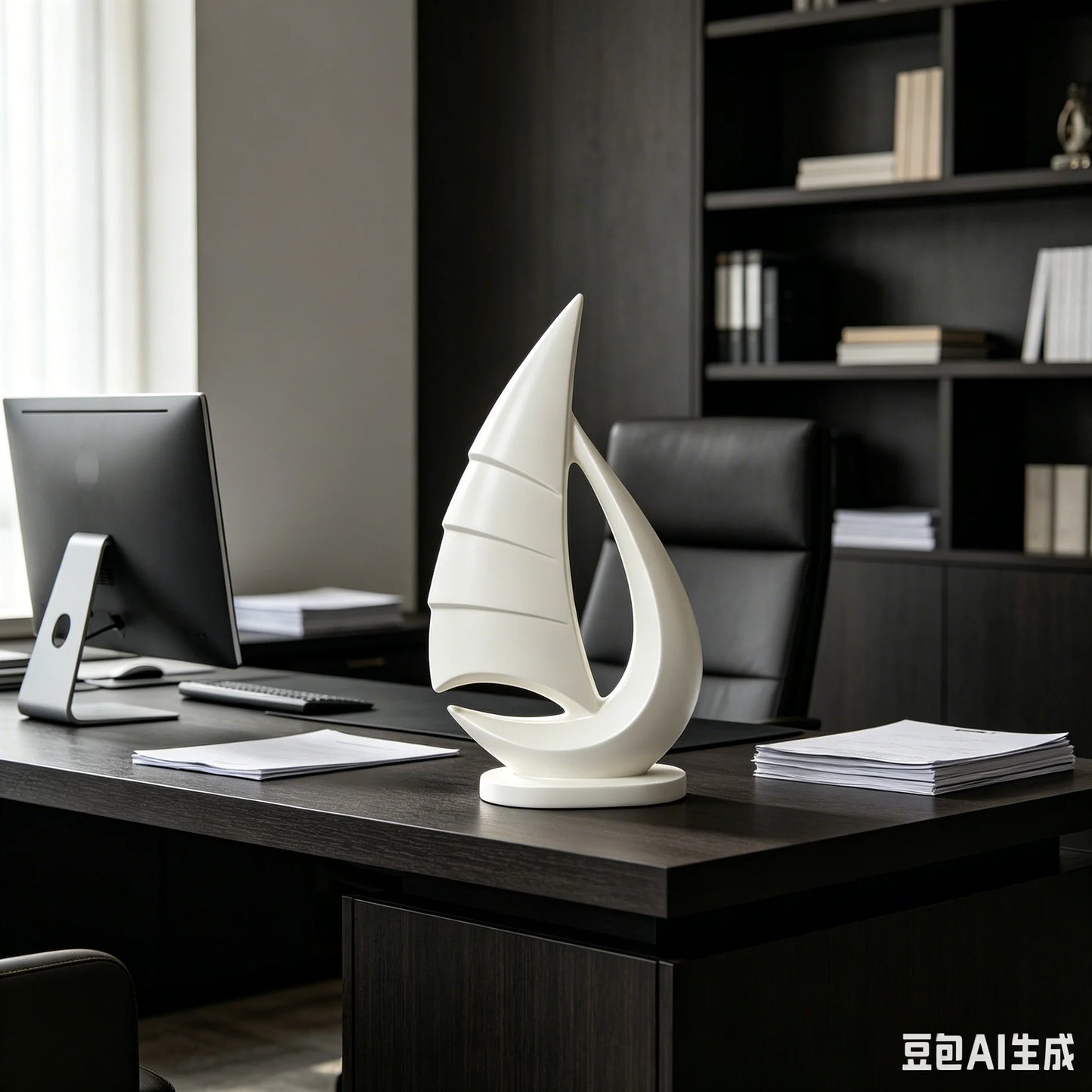2026 Newest 3D Printed Minimalist White Sailboat Sculpture Modern Nautical Yacht Statue Tabletop Home Living Room Decor Ornament