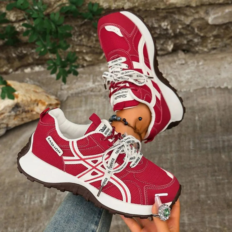 Women s Thick Soled Hidden Heel Increasing Lace Up Dad Shoes Comfortable Fashion Trendy Casual Sneakers For Daily Wear