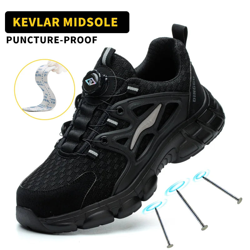 Steel Toe Safety Shoes Men Anti-puncture Work Shoes Breathable Industrial Construction Safety Boots Lightweight Breathable Safety Sneakers Mens Work Shoes Anti-slip Steel Toe Casual Safety Footwear