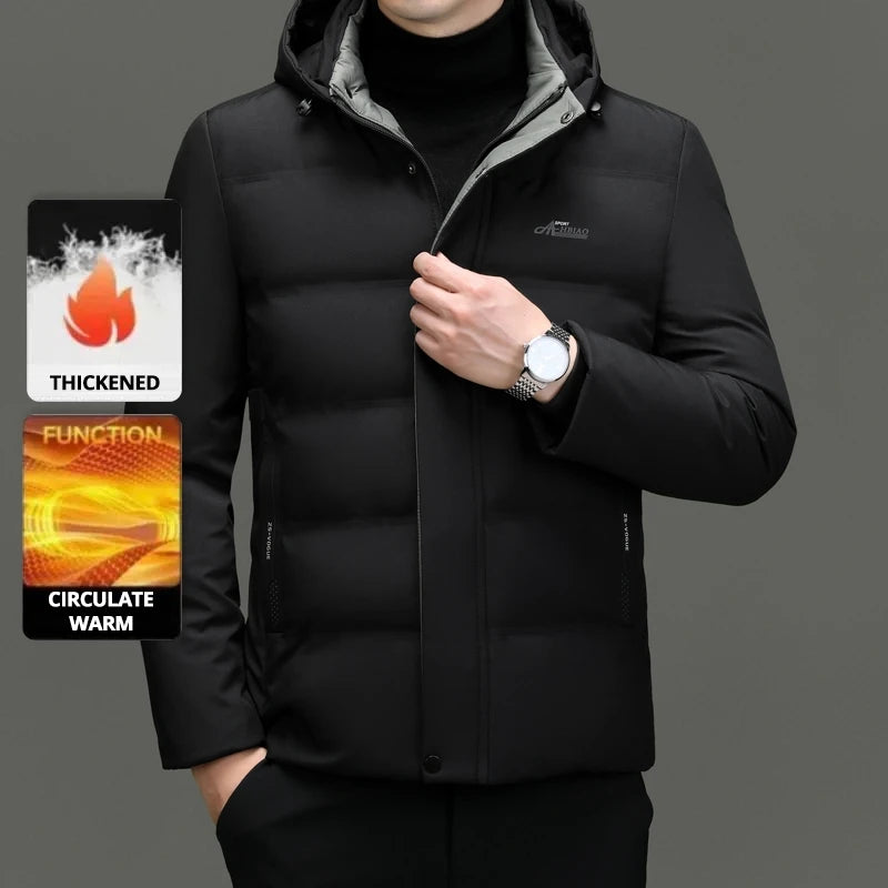 Top Grade Thicken Fashion Hooded Winter Warm Outerwear Designer Business Parka Coat Mens Newest Jacket Windbreaker