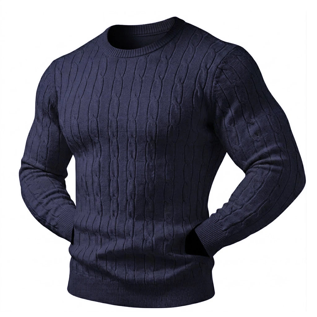 New Men's Knit Sweater Solid Color Pullover Warm Casual Men's Cold Weather Blouses Mens Winter Jumper Outdoor Turtleneck Sweater