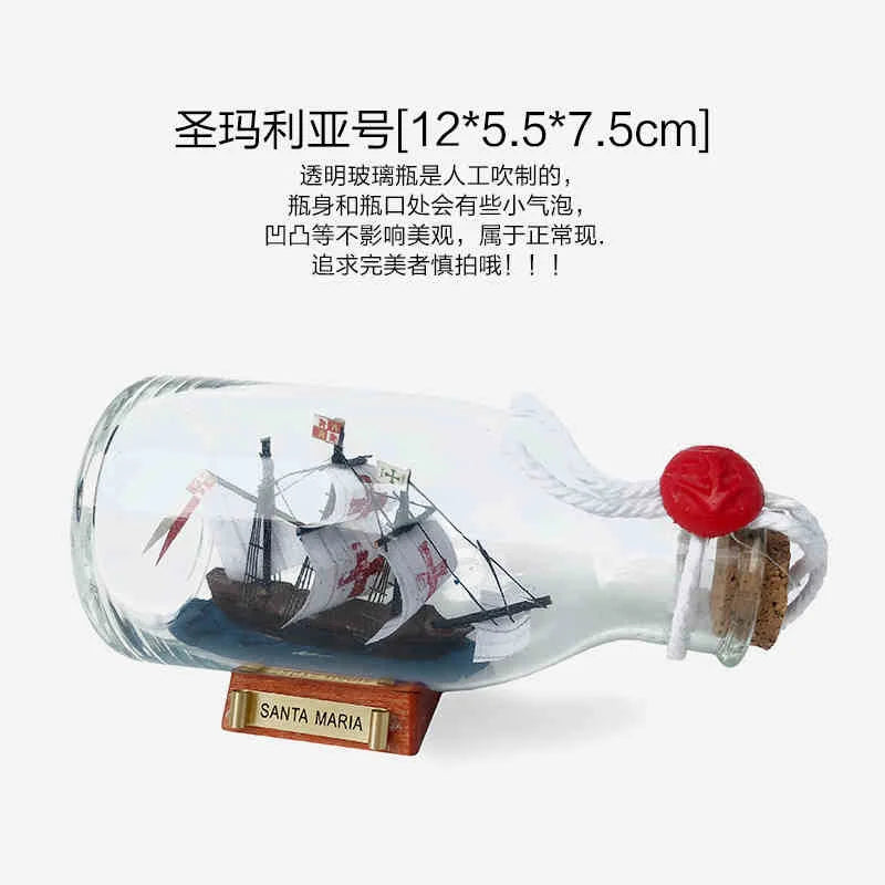 Black Pearl Pirates Of The Caribbean Boat Ship In The Bottle Boat In The Glass Drifting Bottle Creative Crafts Home Office Decor