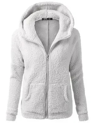 Autumn Winter Warm Jacket Women Hoodie Hooded 2025 Casual Female Hoodies Sweatershirt Zipper Coat Solid Soft Fleece Women Coat