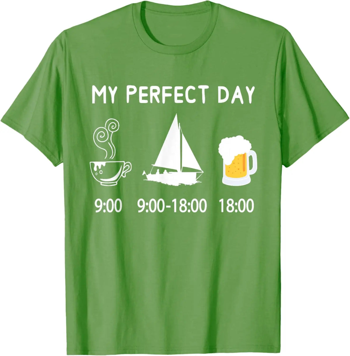 Sailing T-Shirt My Perfect Day Boat Sailor Gift Tee Unisex Nautical Design Casual Shirt Ocean Lover Apparel Summer Vacation Tops
