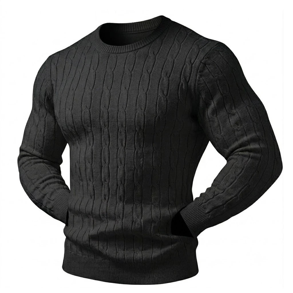 New Men's Knit Sweater Solid Color Pullover Warm Casual Men's Cold Weather Blouses Mens Winter Jumper Outdoor Turtleneck Sweater