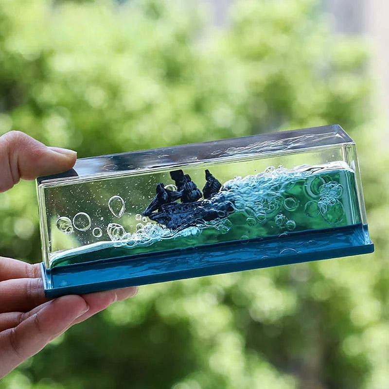 Black Pearl Boat Unbreakable Ship Fluid Liquid Bottle Ship Floating Indestructible Titanic Barcos Decoration Room Accessories