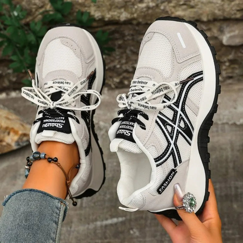 Women s Thick Soled Hidden Heel Increasing Lace Up Dad Shoes Comfortable Fashion Trendy Casual Sneakers For Daily Wear