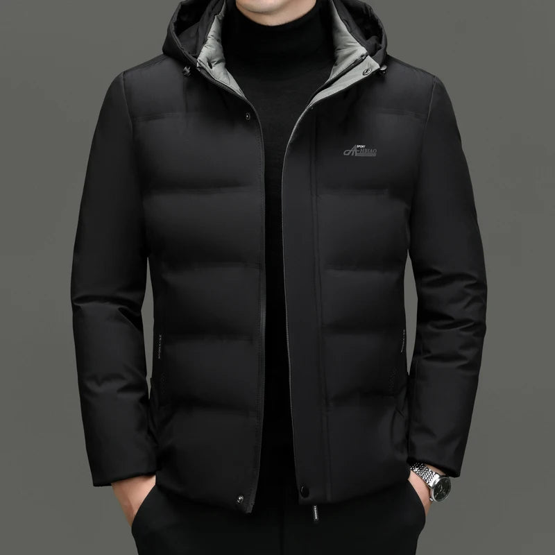 Top Grade Thicken Fashion Hooded Winter Warm Outerwear Designer Business Parka Coat Mens Newest Jacket Windbreaker
