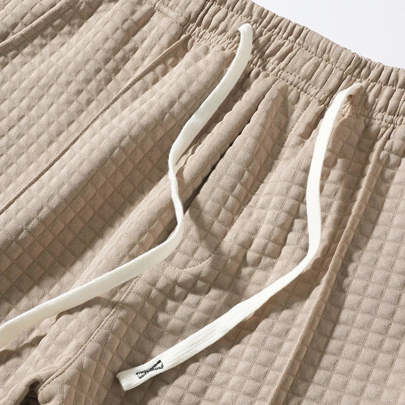 Men Knit Wide Leg Pants Elastic Drawstring Waist Loose Fit Straight Trousers Daily Casual Outdoor Home Vacation Sweatpants