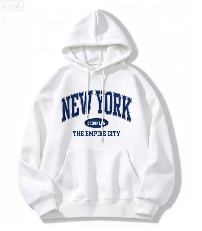 2026 Fashion New Arrival Letter Graphic Kangaroo Pocket Drawstring Hoodie Long Sleeve Casual Tops Basic Top T Shirt