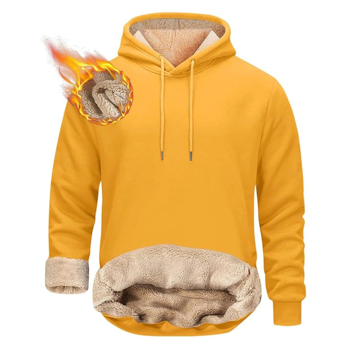 1pcs Casual Hoodie Autumn Winter Thicken Solid Color Pullover Fashion Street Personality Sweatshirt Fitness Velvet Warm Tops