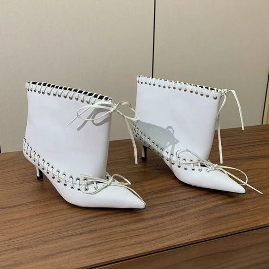 6.5 cm Heel Short Boots Fashion Versatile Cool Women Boots Women Shoes  Ladies Shoes Botas De Mujer Pointed Fashionable Buckle