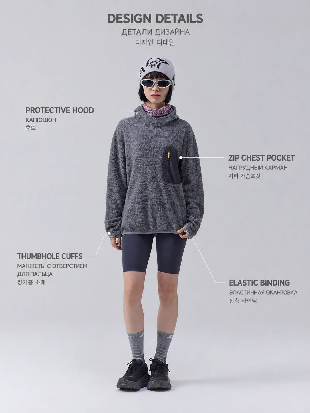 Unisex THERMOLITE® All Season Thermal Hoodie 190g Ultralight Breathable Fleece Mid Layer with Thumbholes & Zip Pocket