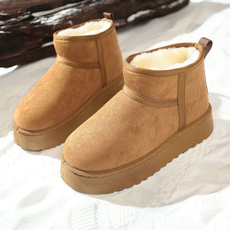 Real Sheepskin Wool Low-cut Warm Comfortable Shoes Women Fashion Short Shoes 2025 New Winter Warm Boots Fur Ladies Snow Boots