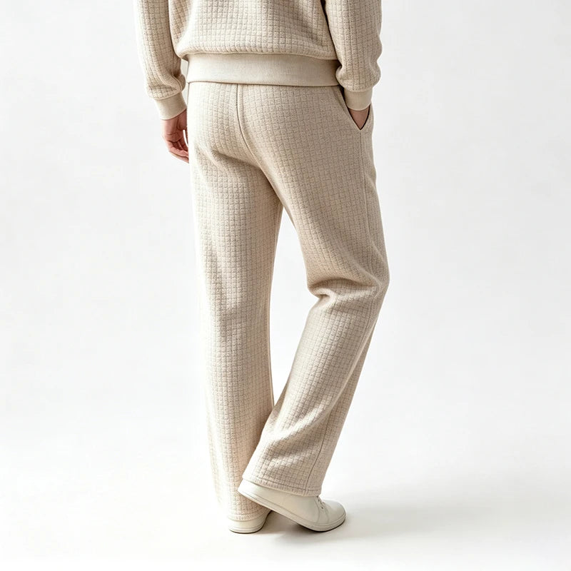 Men Knit Wide Leg Pants Elastic Drawstring Waist Loose Fit Straight Trousers Daily Casual Outdoor Home Vacation Sweatpants