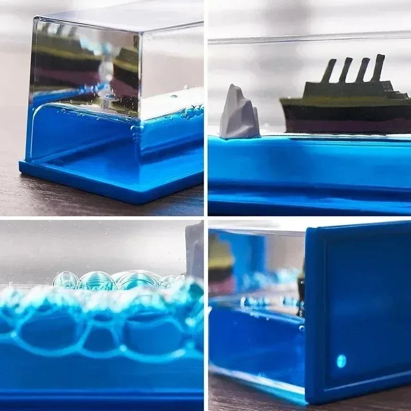 Black Pearl Boat Unbreakable Ship Fluid Liquid Bottle Ship Floating Indestructible Titanic Barcos Decoration Room Accessories