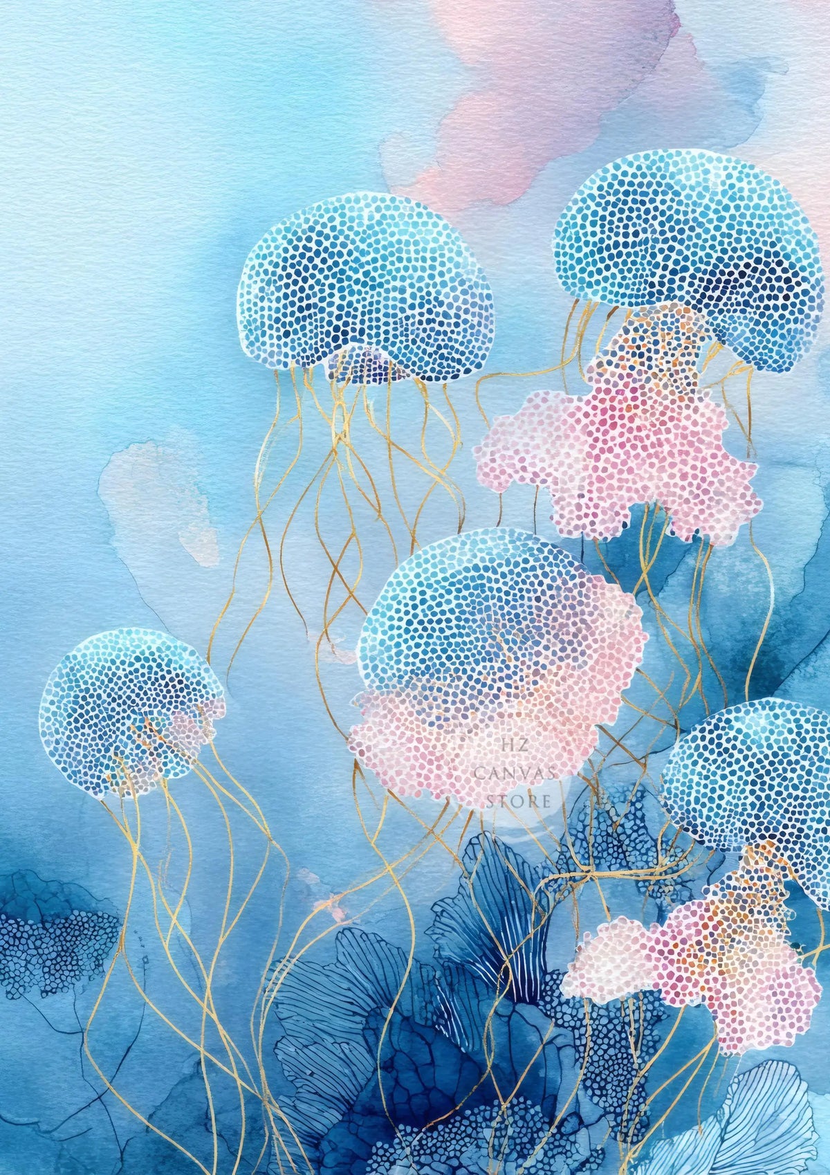Whale Lobster Jellyfish Triptych Wall Art Watercolor Prints Ocean Nursery Coastal Nautical Mediterranean Sea Life Abstract De