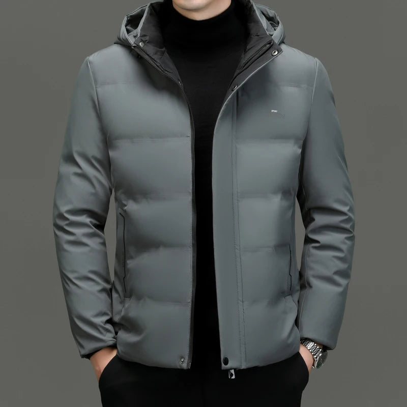Top Grade Thicken Fashion Hooded Winter Warm Outerwear Designer Business Parka Coat Mens Newest Jacket Windbreaker