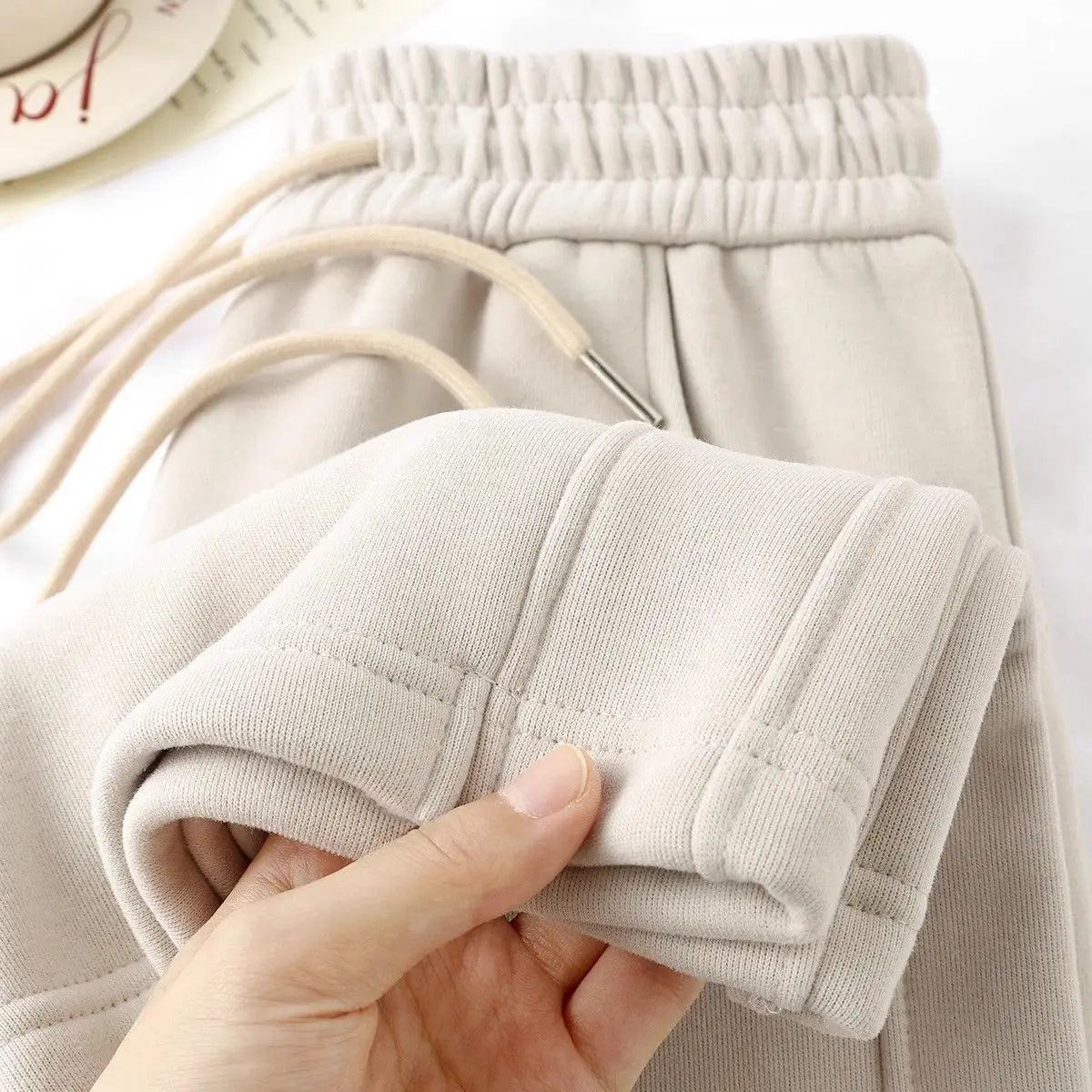 Slimming High Waist Wide Leg Pants Straight Cut Drapey Sporty Sweatpants Purple Plum Color Korean Style Commute Wind Ladies