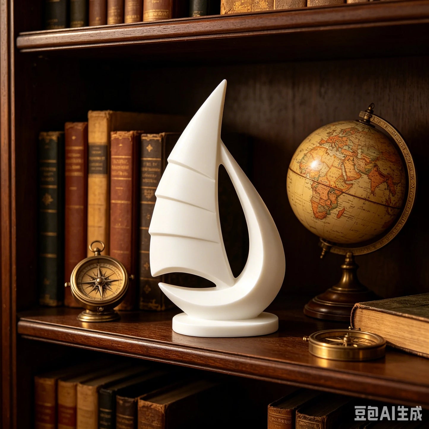 2026 Newest 3D Printed Minimalist White Sailboat Sculpture Modern Nautical Yacht Statue Tabletop Home Living Room Decor Ornament