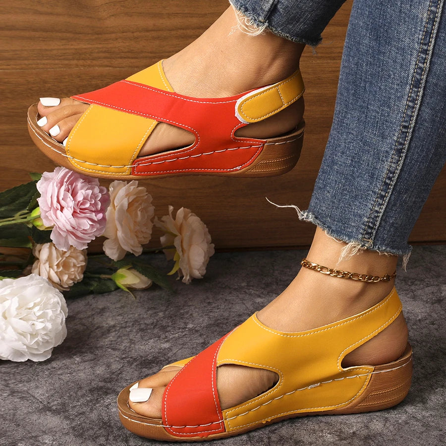 Women's Sandals Soft Heels Sandals Women Peep Toe Summer Shoes Lightweight Wedges Heeled Shoes Woman Footwear Summer Sandals