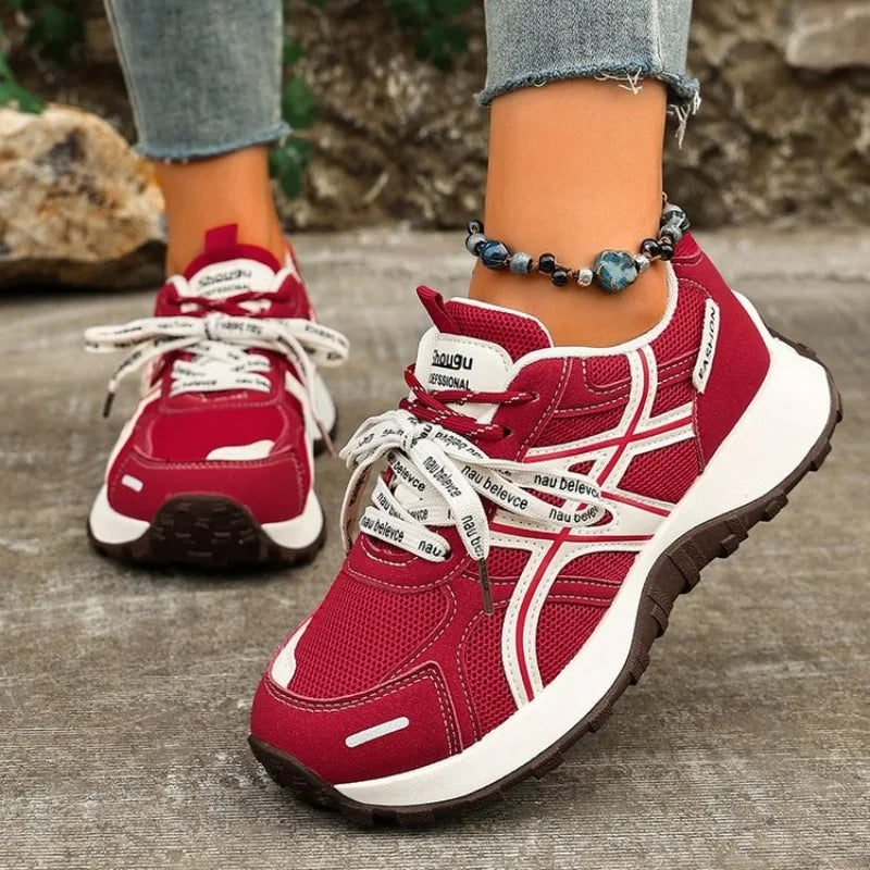 Women s Thick Soled Hidden Heel Increasing Lace Up Dad Shoes Comfortable Fashion Trendy Casual Sneakers For Daily Wear